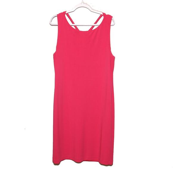 Lafayette 148 Pink  Sheath Dress Size XL Midi Length Sleeveless - Picture 1 of 8